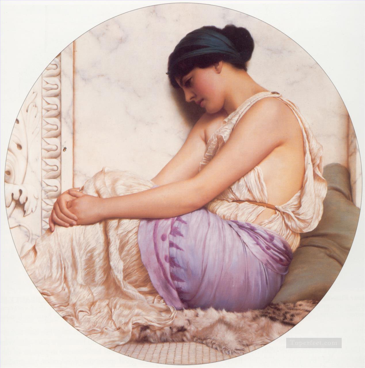 Grecian Girl 1908 Neoclassicist lady John William Godward Oil Paintings